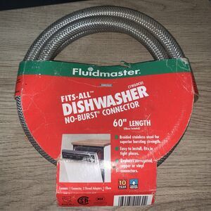Fluidmaster 1W60CU Braided Universal Dishwasher Connector, 60 in Length, 3/8 in